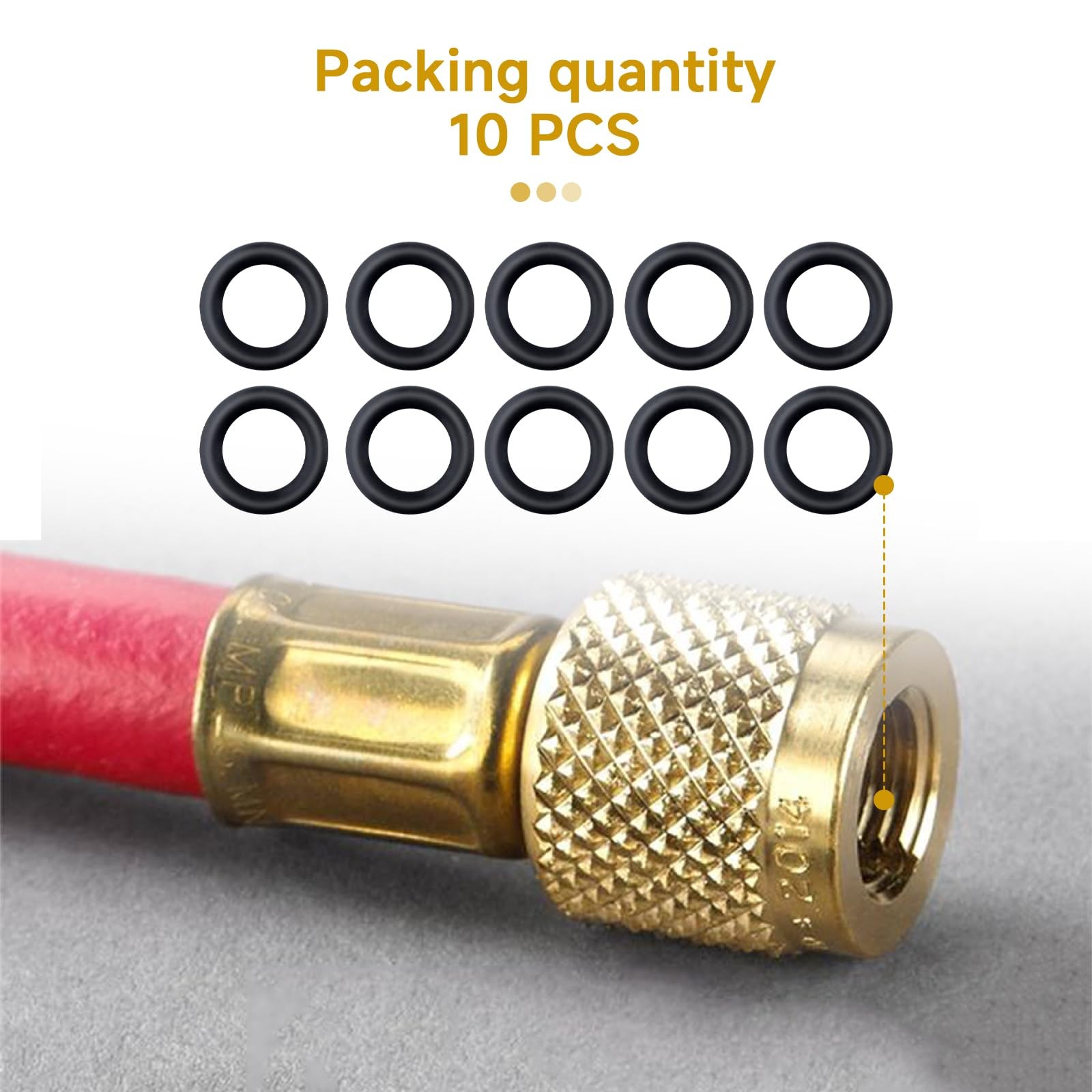 10-Pack 19037 O-Ring Seals Compatible with Yellow Jacket 19109 19209 BLACK