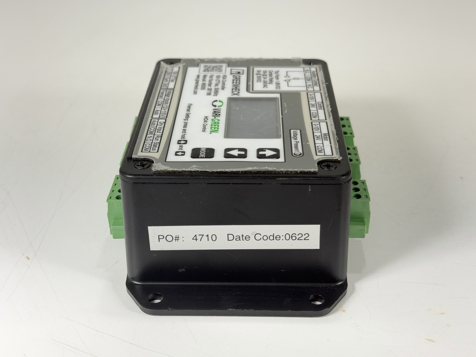 Greenheck 387186 Vari-Green HOA (Hand-Off-Auto) Control Transformer 100–277 VAC