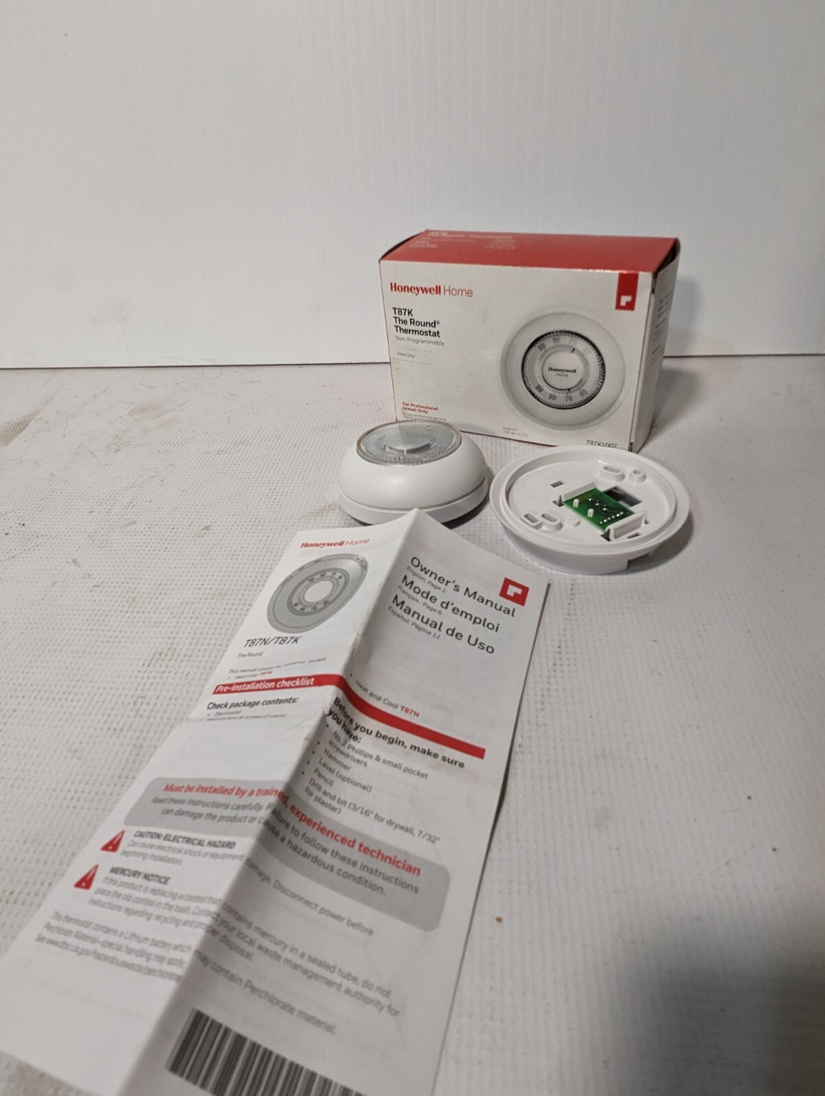 Honeywell T87/T87K 24V Round Non-Programmable Thermostat