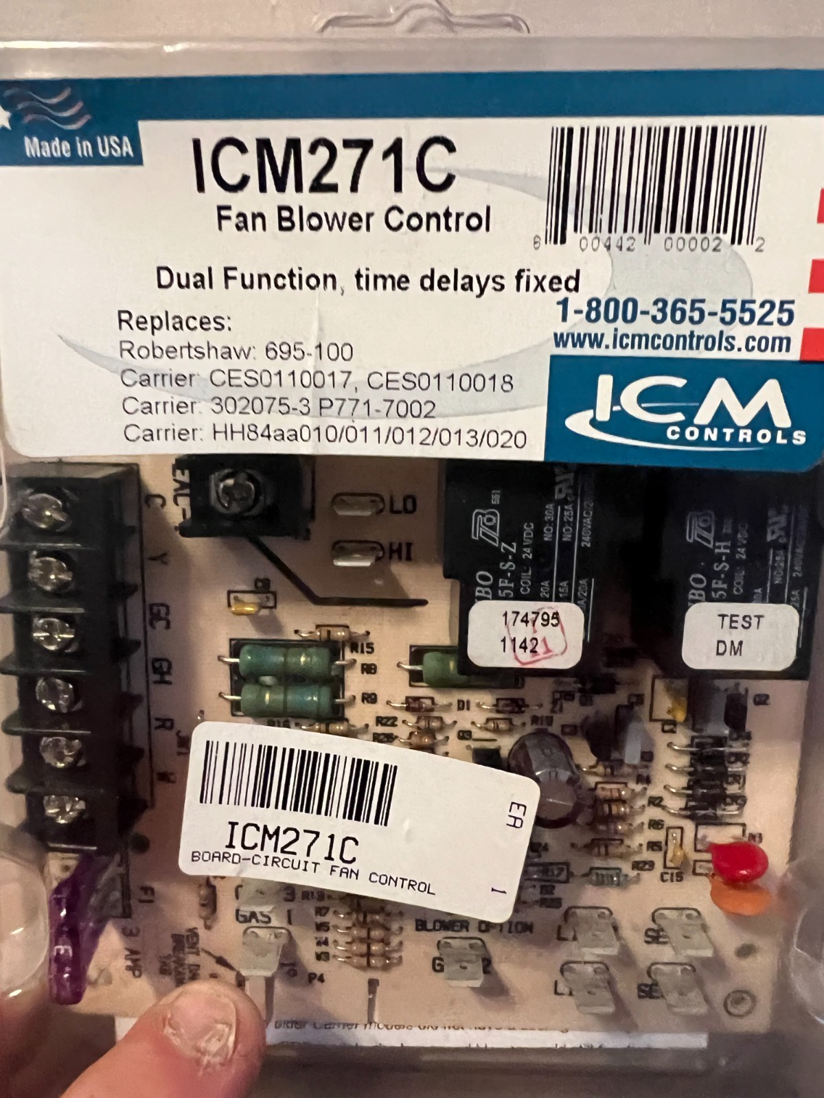 ICM ICM271 Furnace Control Board