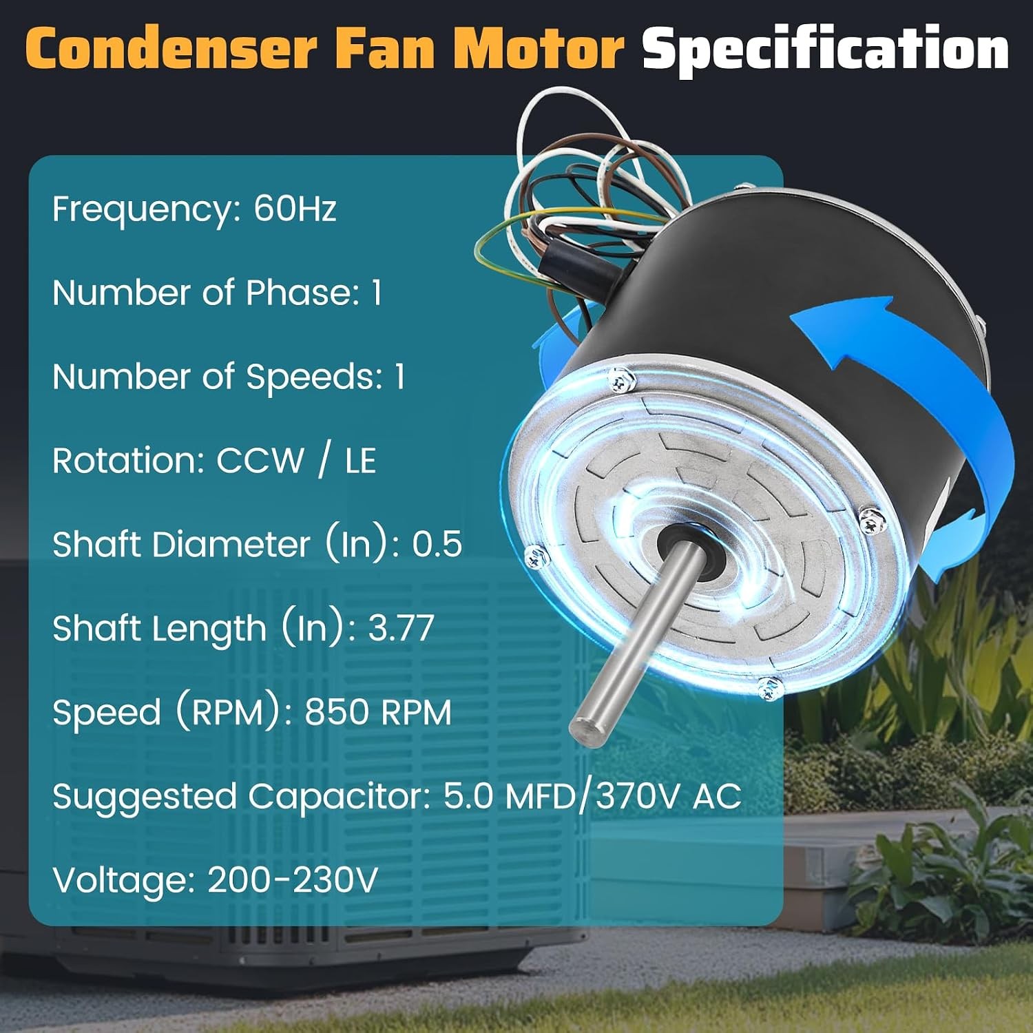 MOT18687 Condenser Fan Motor 1/6 HP for Trane/American Standard Air Conditioner