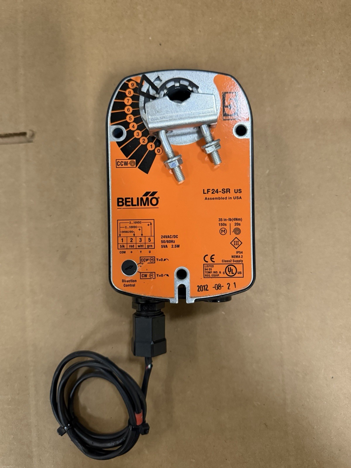 BELIMO LF24-SR US Spring Return Damper Actuator A/DC 24V 50/60Hz 5.0VA 2.5W