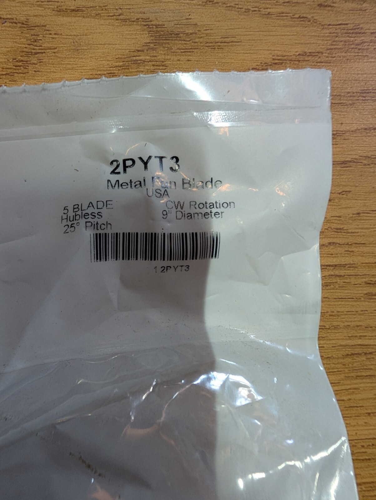 DAYTON 2PYT3 Propeller, Dia 9 In ,25 Deg Pitch