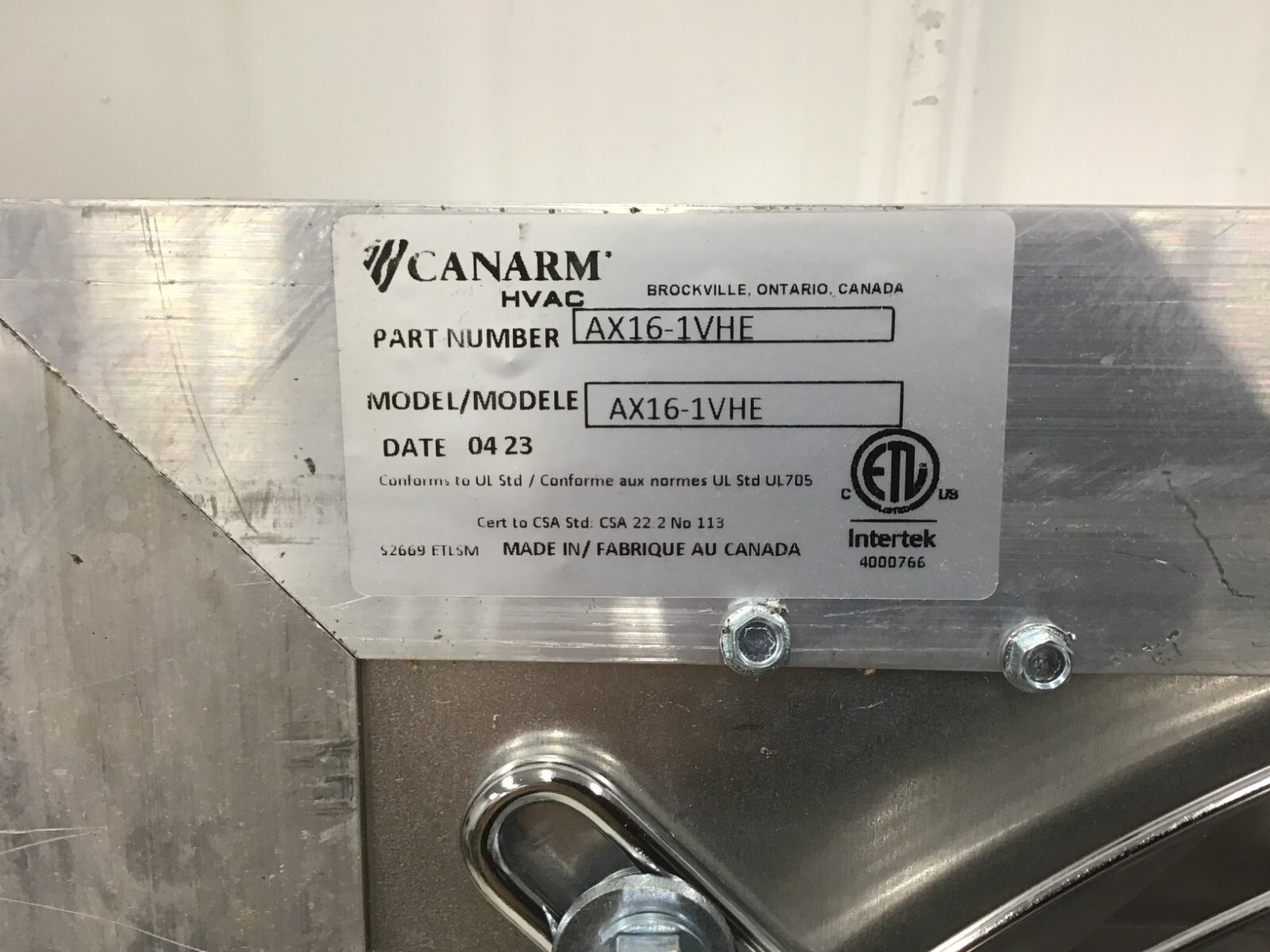 CANARM – AX16-1VHE Shutter Mount Exhaust Fan: 16 in Blade