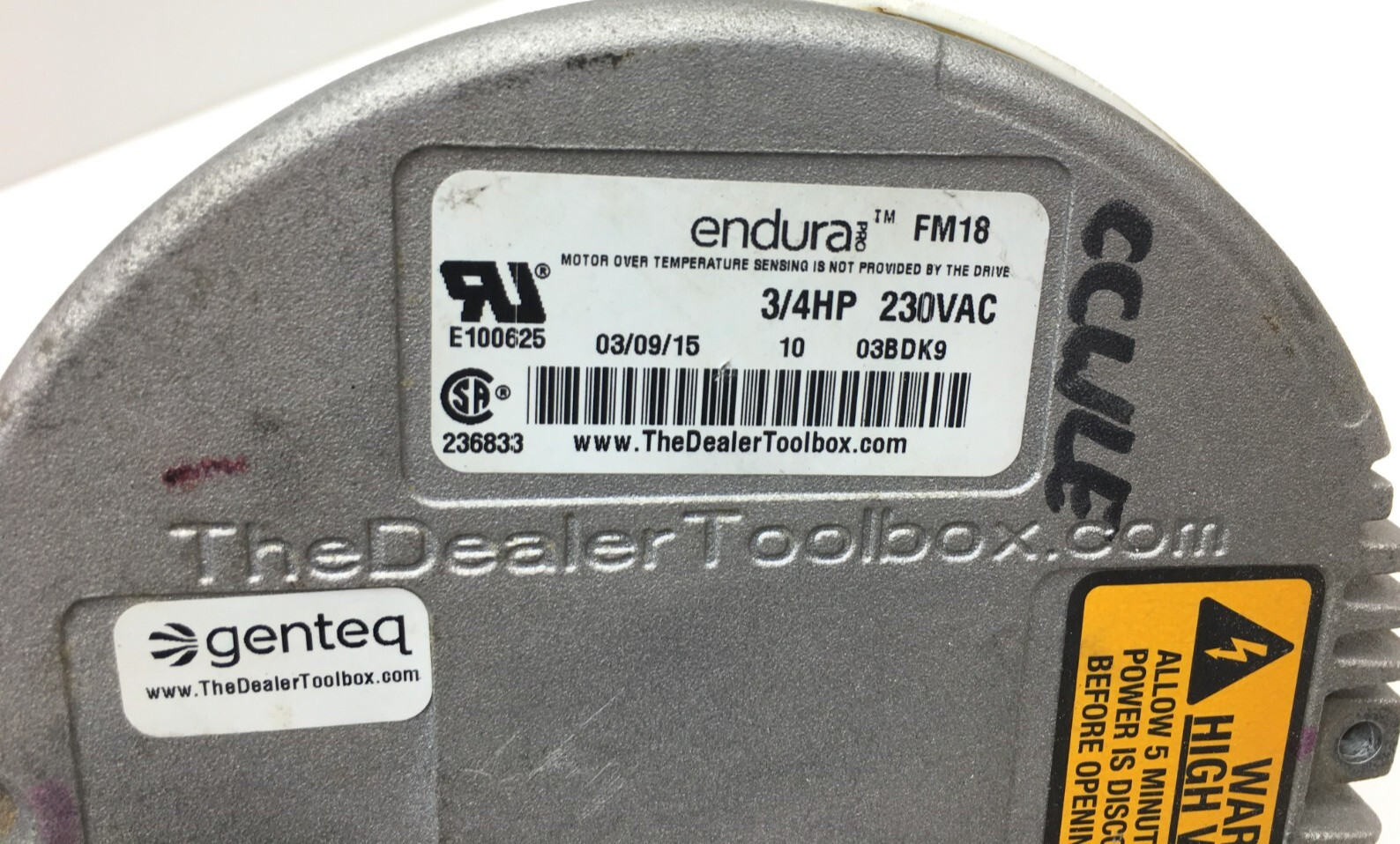 Genteq Endura FM18 230VAC 3/4HP CCW LE rotation Module Only used #WZ1**