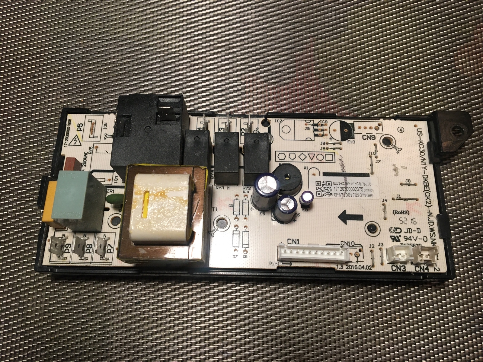 Kenmore ac model: 253.77120 Power Supply Board ( ELUS-KC19 /N1Y-KG7(J7)-LJD
