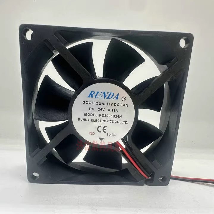 1PCS RUNDA 8025 8CM RD8025B24H DC24V 0.18A 2-wire inverter cooling fan