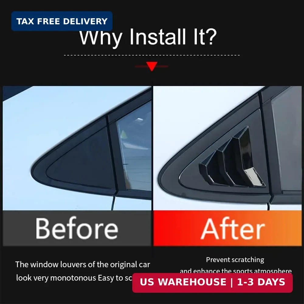 For Toyota Corolla 2020 2021 2022 2023 2024 2025 Rear Side Quarter Window Louver