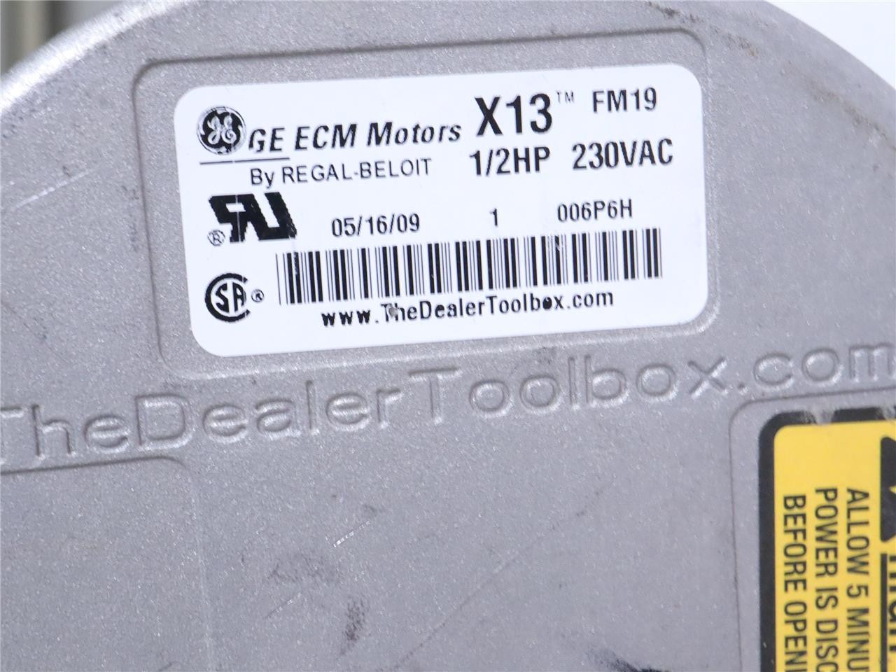 GE Motors X13 ECM Blower Motor 5SME39HXL017A 1/2HP 208-230V 1050RPM HD44AE137
