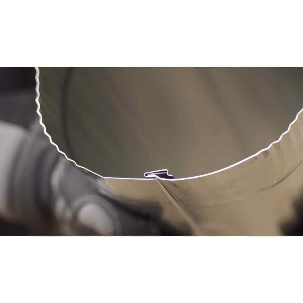 8 In. X 5 Ft. Beaded Metal Duct Pipe Galvanized Steel Construction Snap-Lock