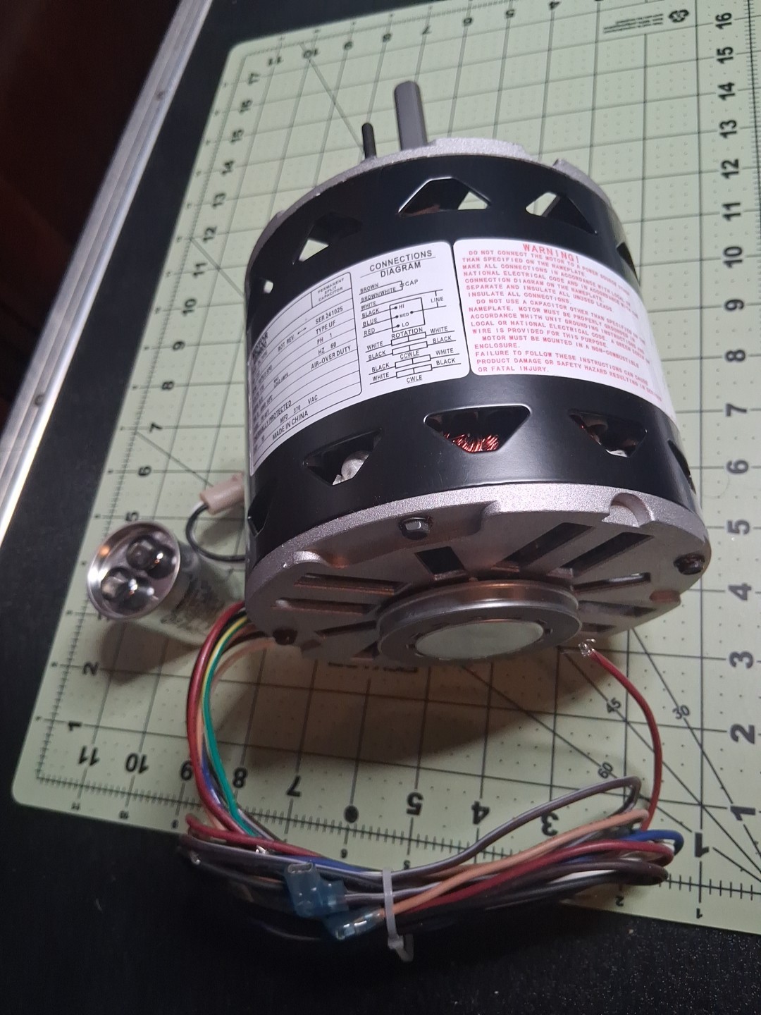 DL1036 Blower Motor 1/3 HP 1075 RPM 3-Speed 115V 4.9A 48 Frame Sleeve Bearing
