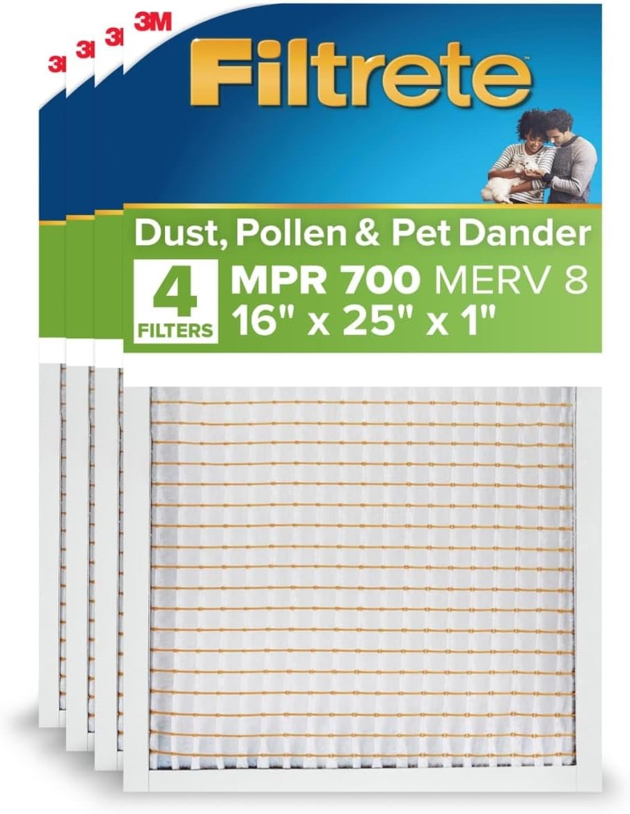 Filtrete 16x25x1 Air Filter, MPR 700, 16" x 25" x 1", White