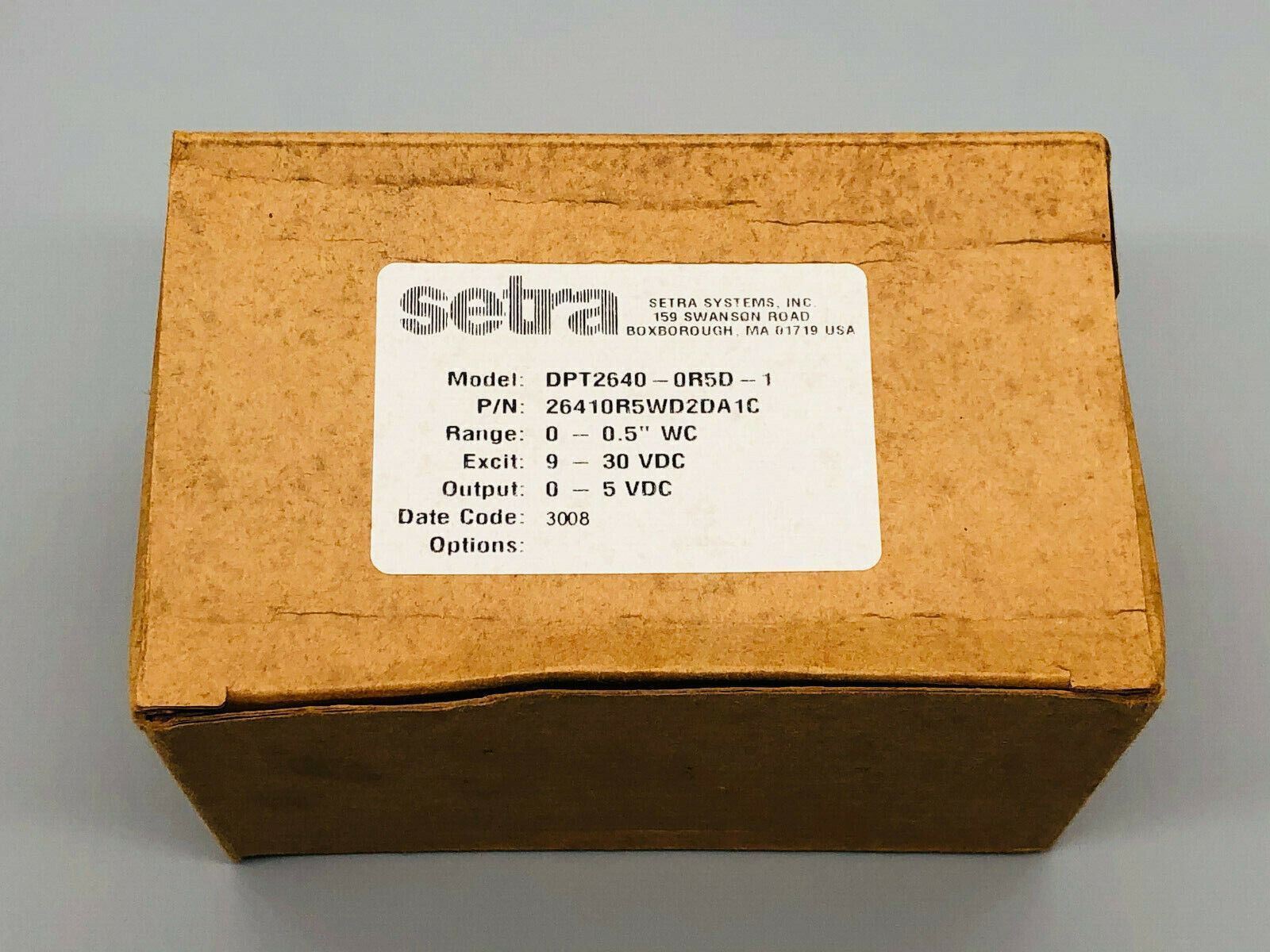 Setra 26410R5WD2DA1C Transducer Pressure Sensor DPT2640-0R5D-1