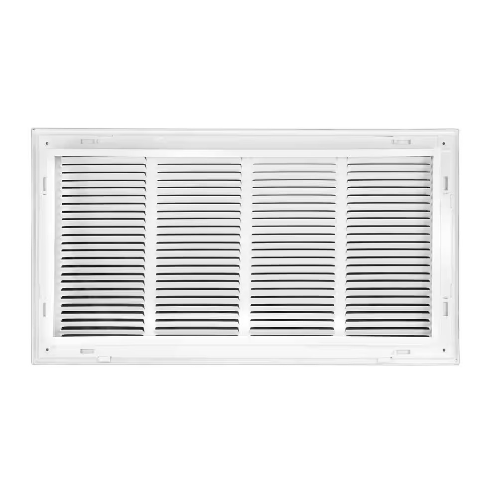 24 In. X 12 In. Square Hinged Return Air Filter Grille of Steel in White