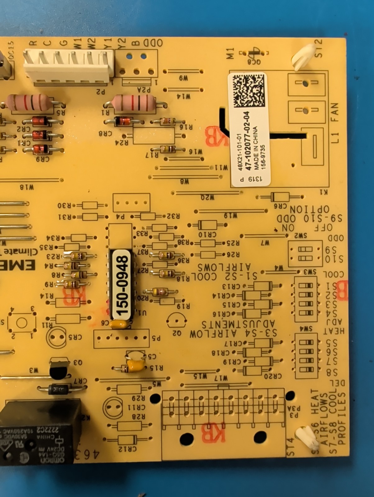 Rheem Emerson Air Handler Control Board 47-102077-02-04 156-9735