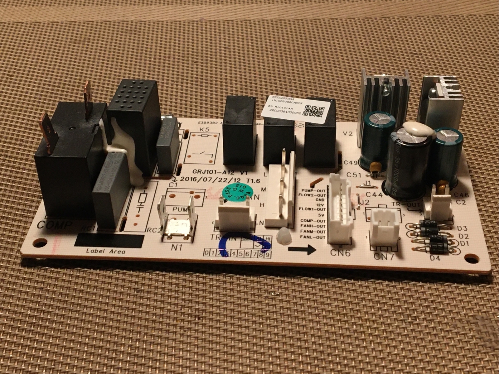 GE Dehumidifier ac model: ADEL45LYL1 Power Supply Board (ZB M10101AH )