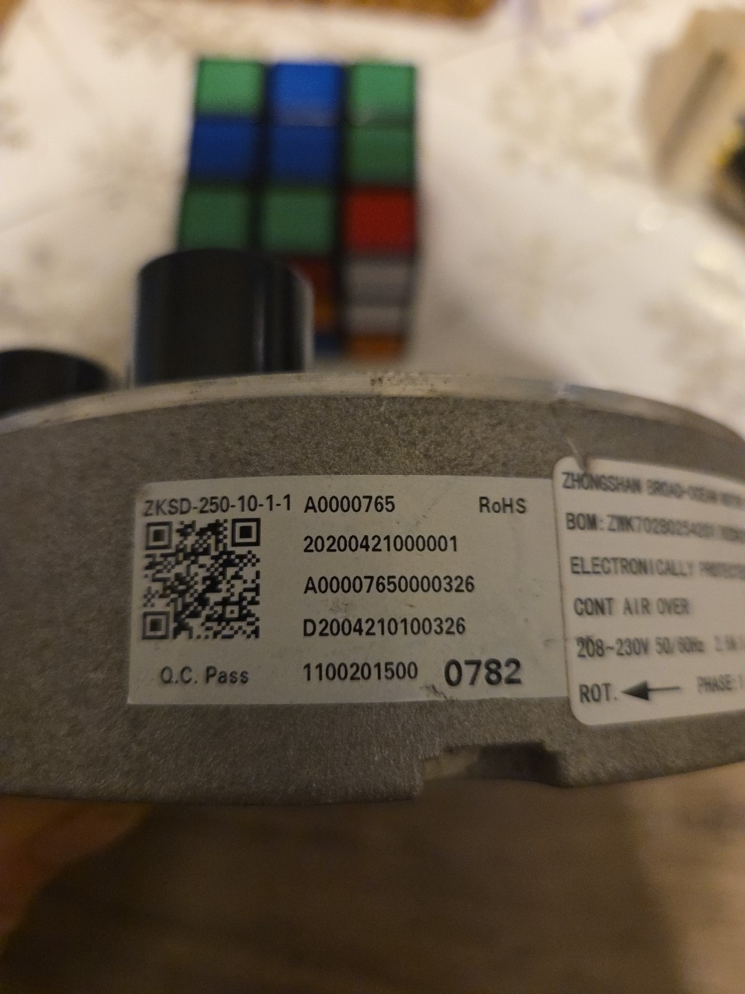 BROAD-OCEAN ZWK702B0254201 ECM Module ONLY 1/3HP 2.6A 1050RPM KMSAH014C31 #20