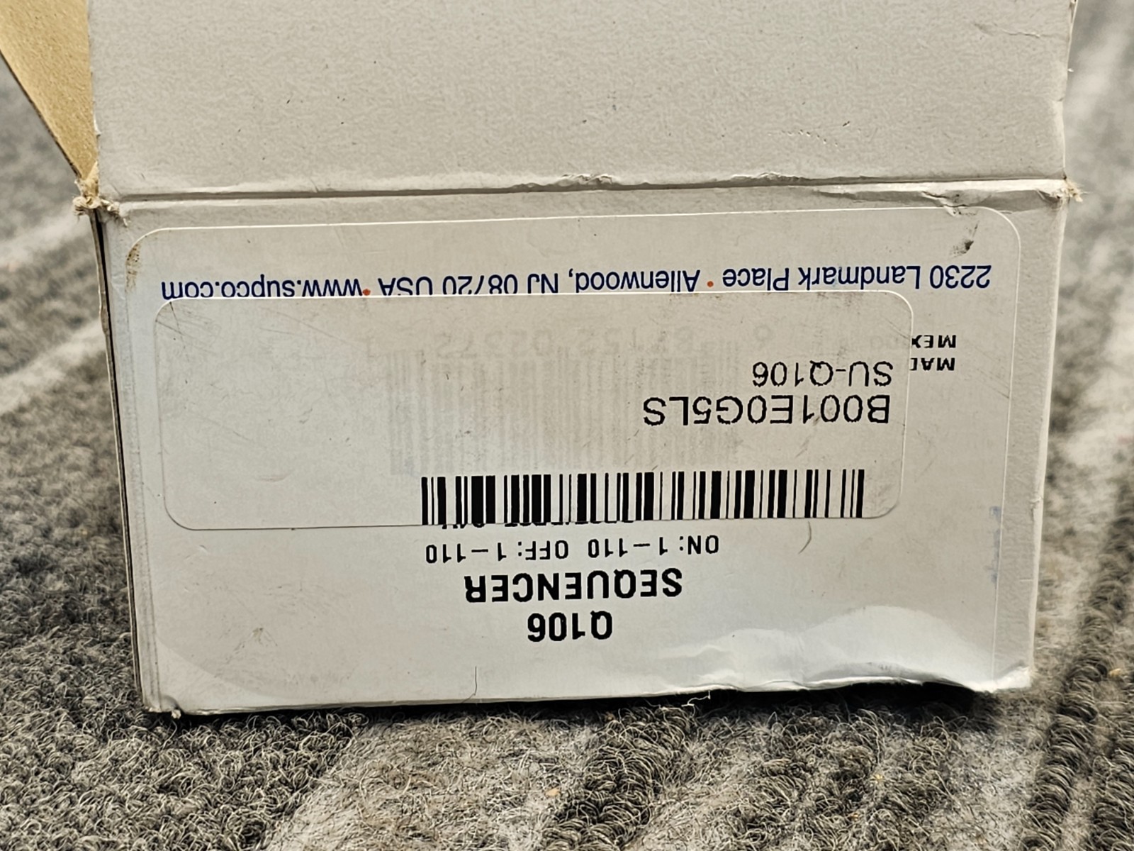 Supco Q106 Sequencer On 1-110 Off: 1-110 DPST/DPST 24V