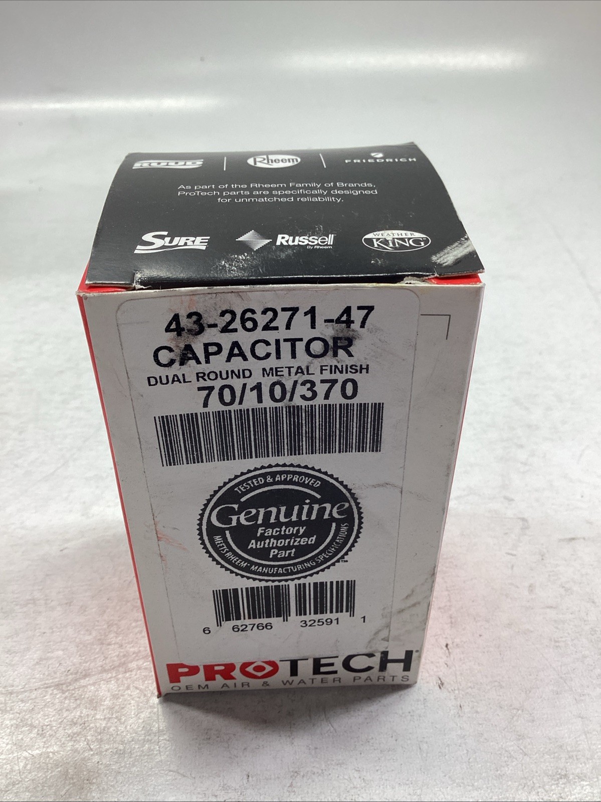 PROTECH Capacitor 70/10/370 Dual Round Metal Finish 43-26271-47