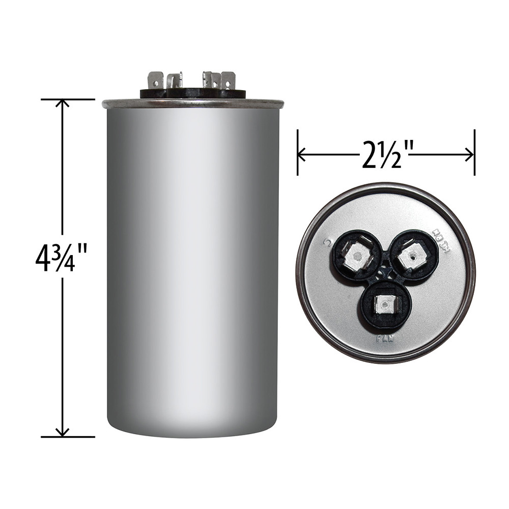 65/7.5 MFD 370 440 VAC Run Capacitor replaces GE Genteq Capcom C36575R C46575R