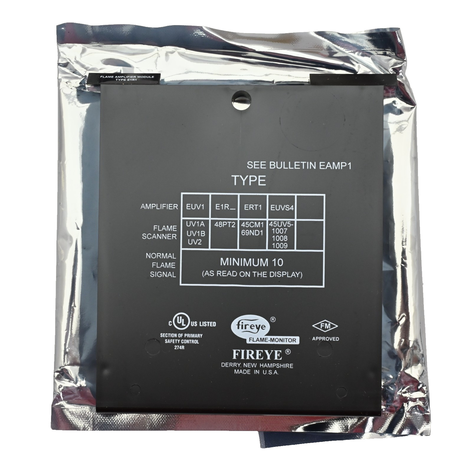 Fireye E1R1 Infrared Auto-Check Flame Amplifier Module