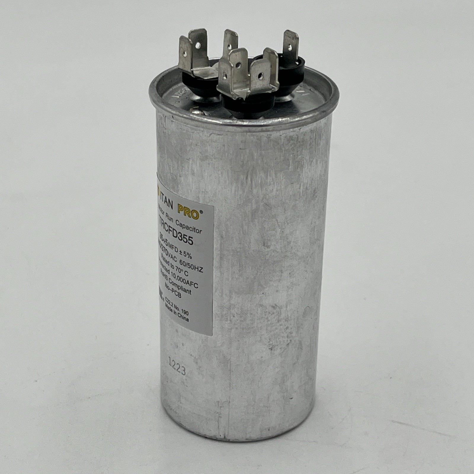 NEW!! TitanPro HVAC Round Dual Motor Run Capacitor 35/5 MFD/UF440/370V TRCFD355