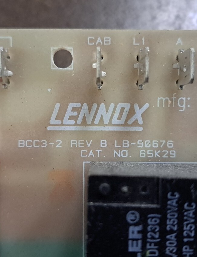 LENNOX LB-90676 Furnace Control Circuit Board BCC3-2 65K29 (orange)