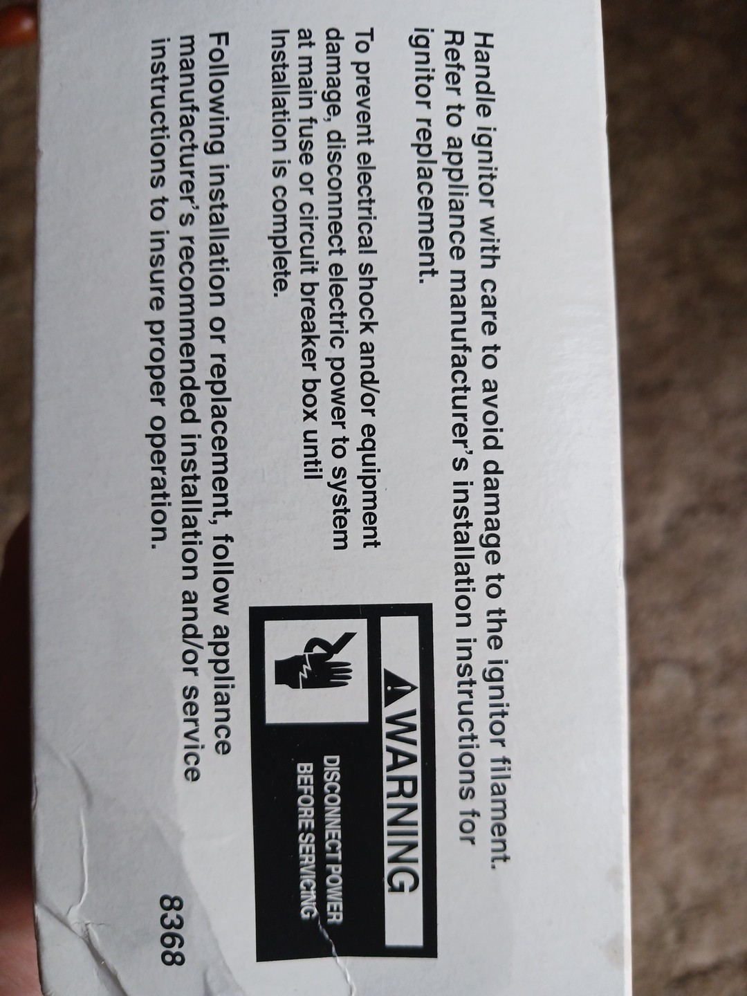 Gas FURNACE IGNITER 767A-370 120V, 60HZ, 5.0 AMPS… NEW IN BOX