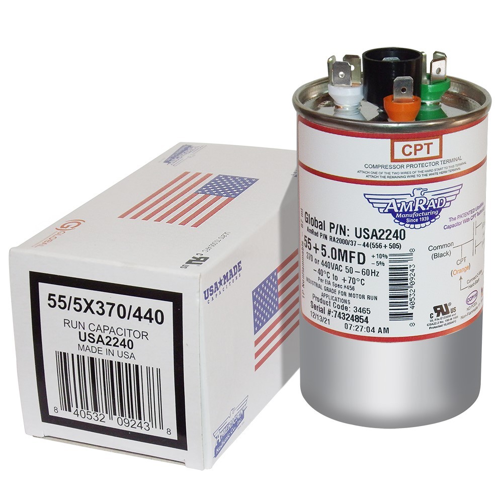 USA2240 55 + 5.0 MFD 370 or 440VAC 50-60 HZ # RA2000/37-44(556+505)