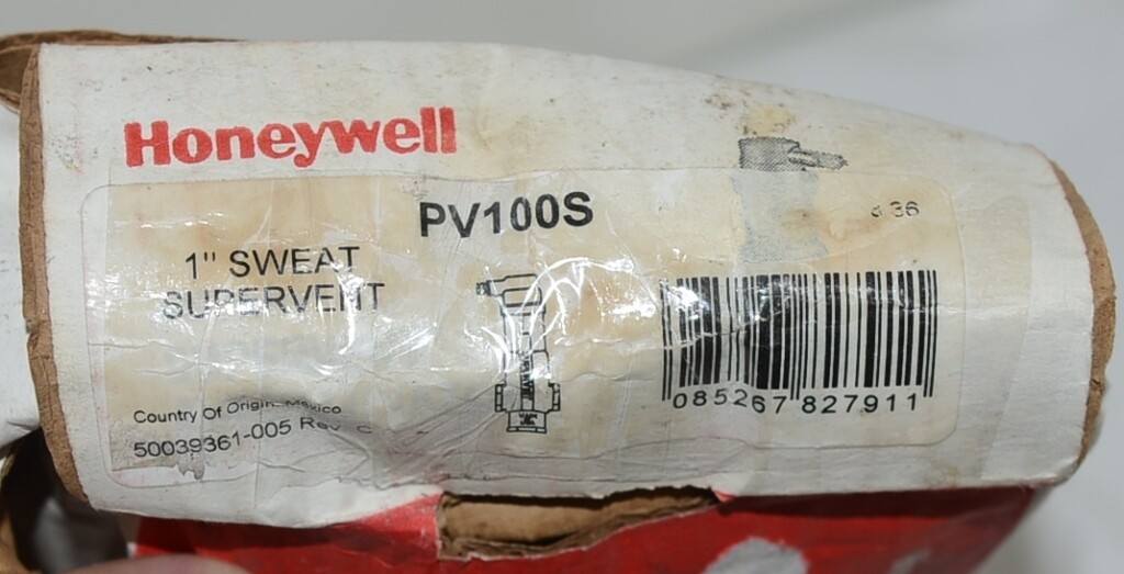 Honeywell PV100S 1 Inch NPT Supervent Bronze Body Sweat Connections