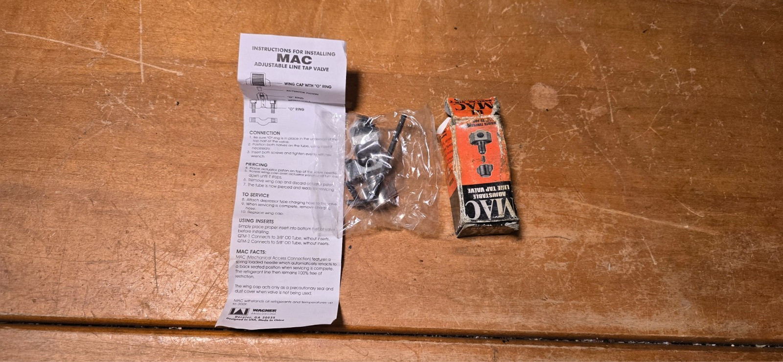 MAC Adjustable Line Tap Valve HVAC Piercing Valve Kit Wagner