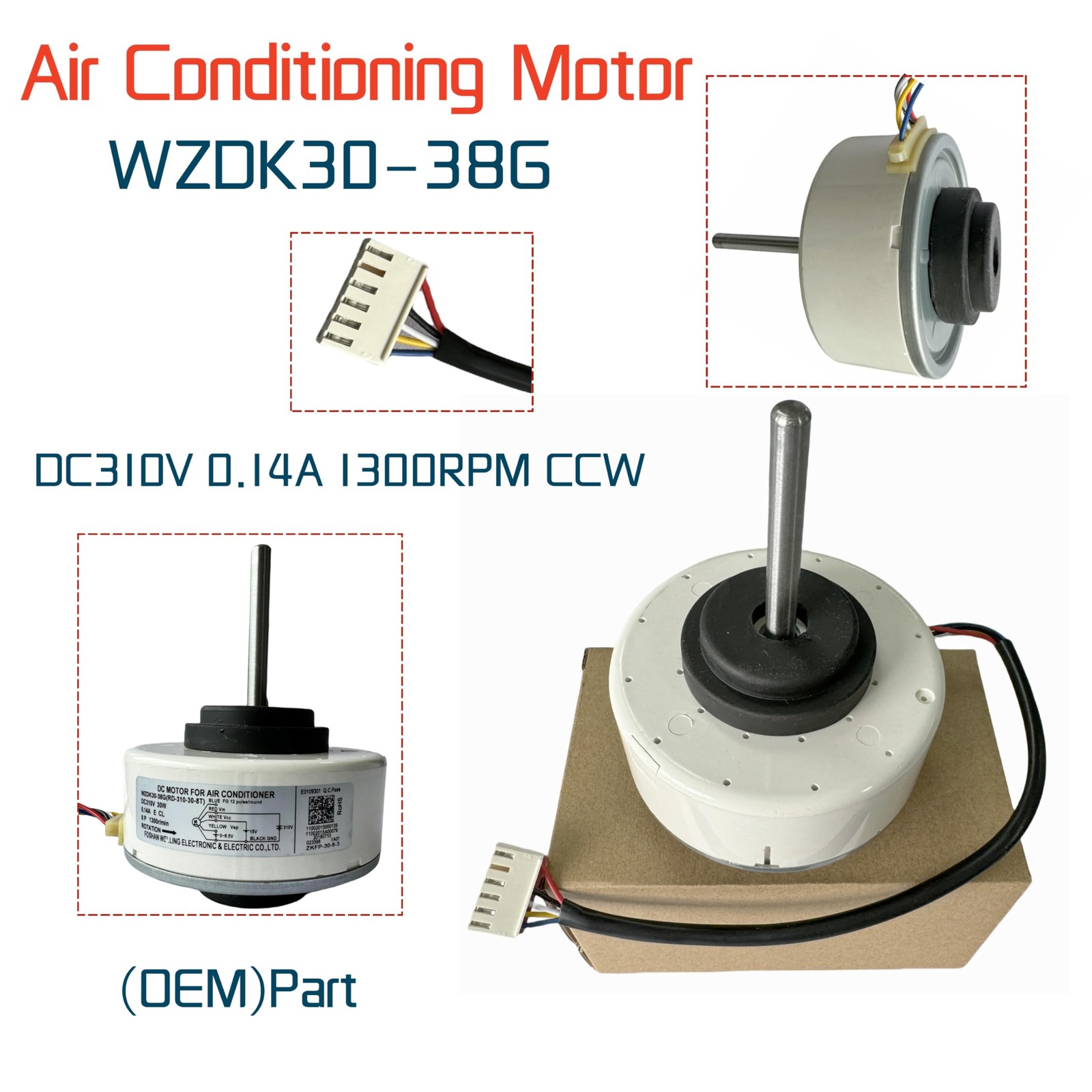 NEW Air Conditioning Motor (OEM) WZDK30-38G (RD-310-30-8T) DC Brushless Fan…