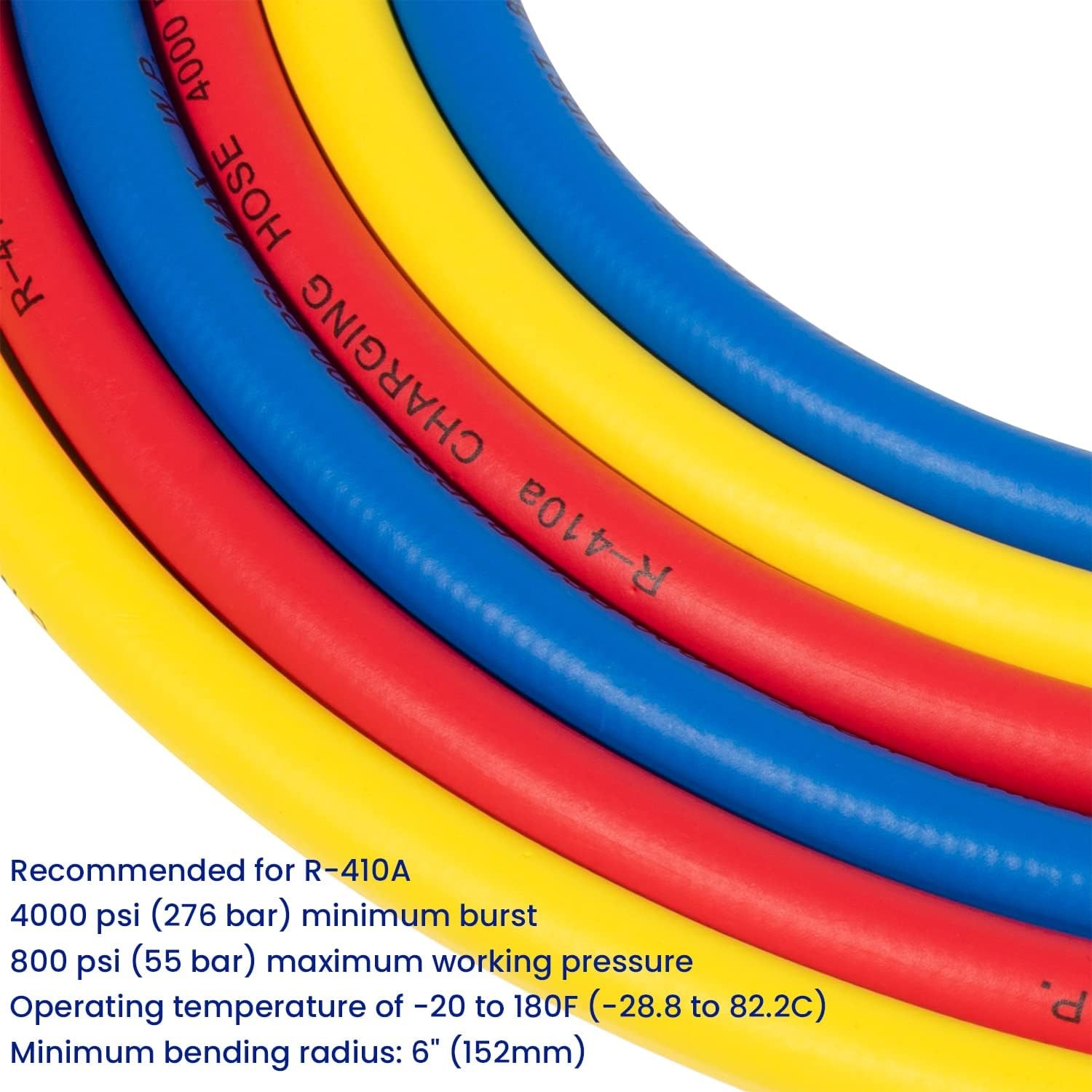 3X 29986 Plus II 1/4″ Hose with Compact Ball Valve End Refrigerant Charging Hose