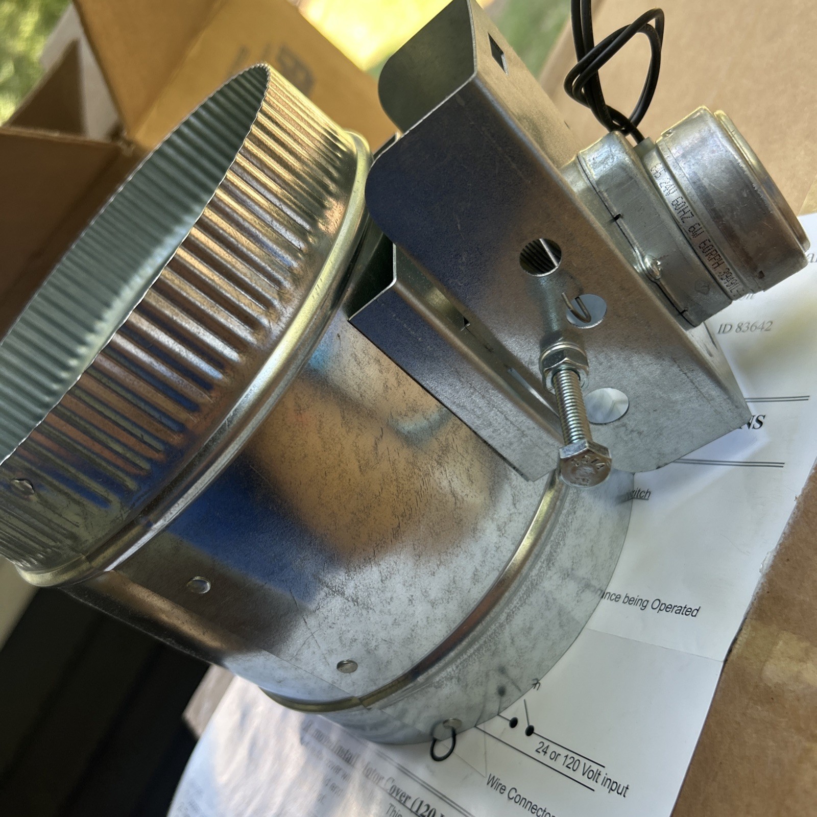 Motorized Damper HVAC Zone Control Damper 24 Volt Normally Closed, Power Open