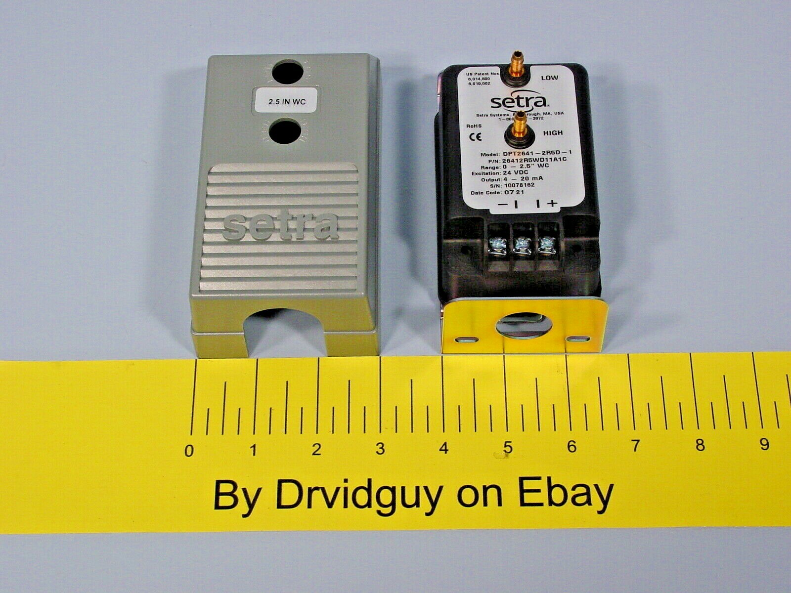 Setra DPT2641-2R5D-1 Very Low Differential Pressure Transducer; 26412R5WD11A1C