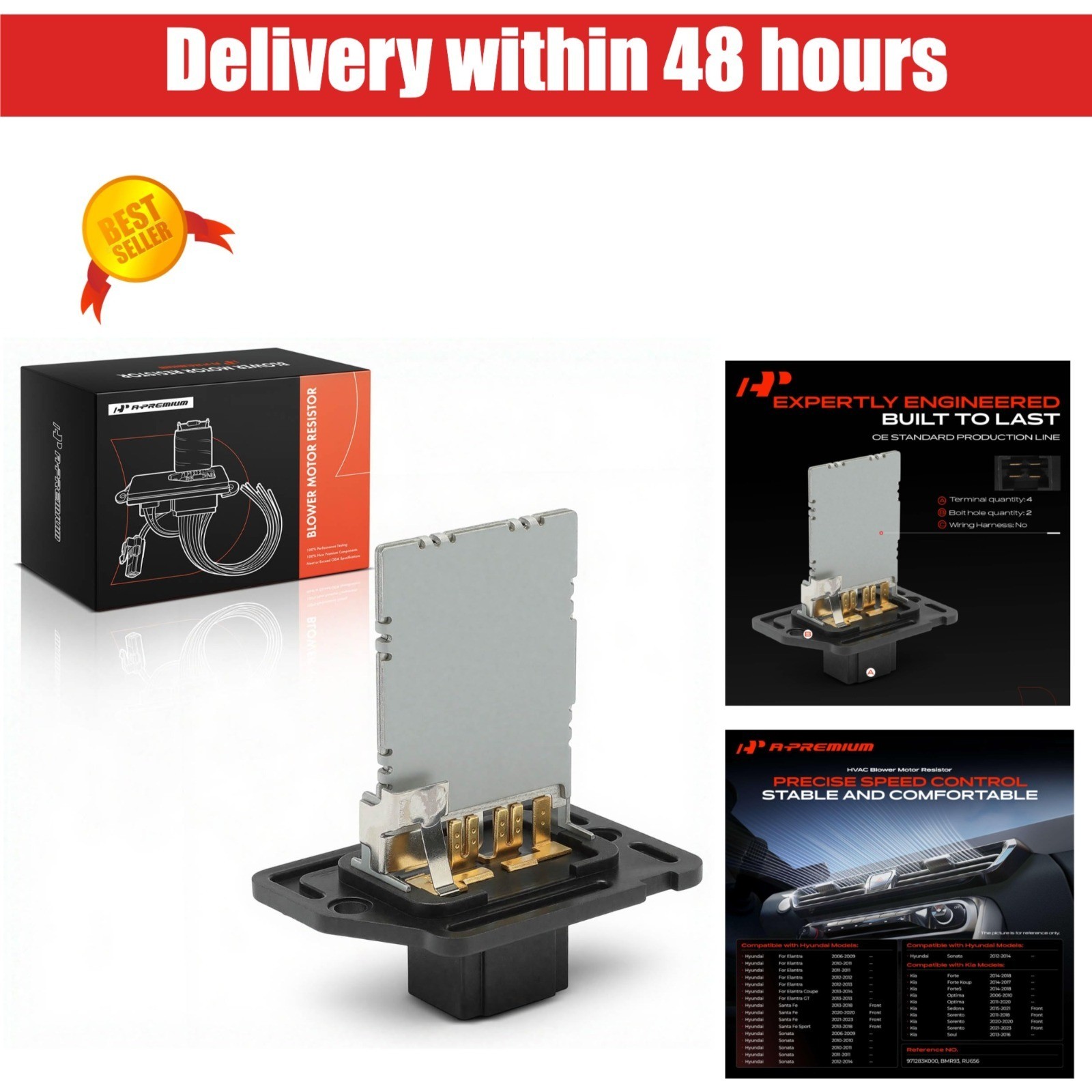 A-Premium HVAC Blower Motor Resistor for Hyundai & Kia Models