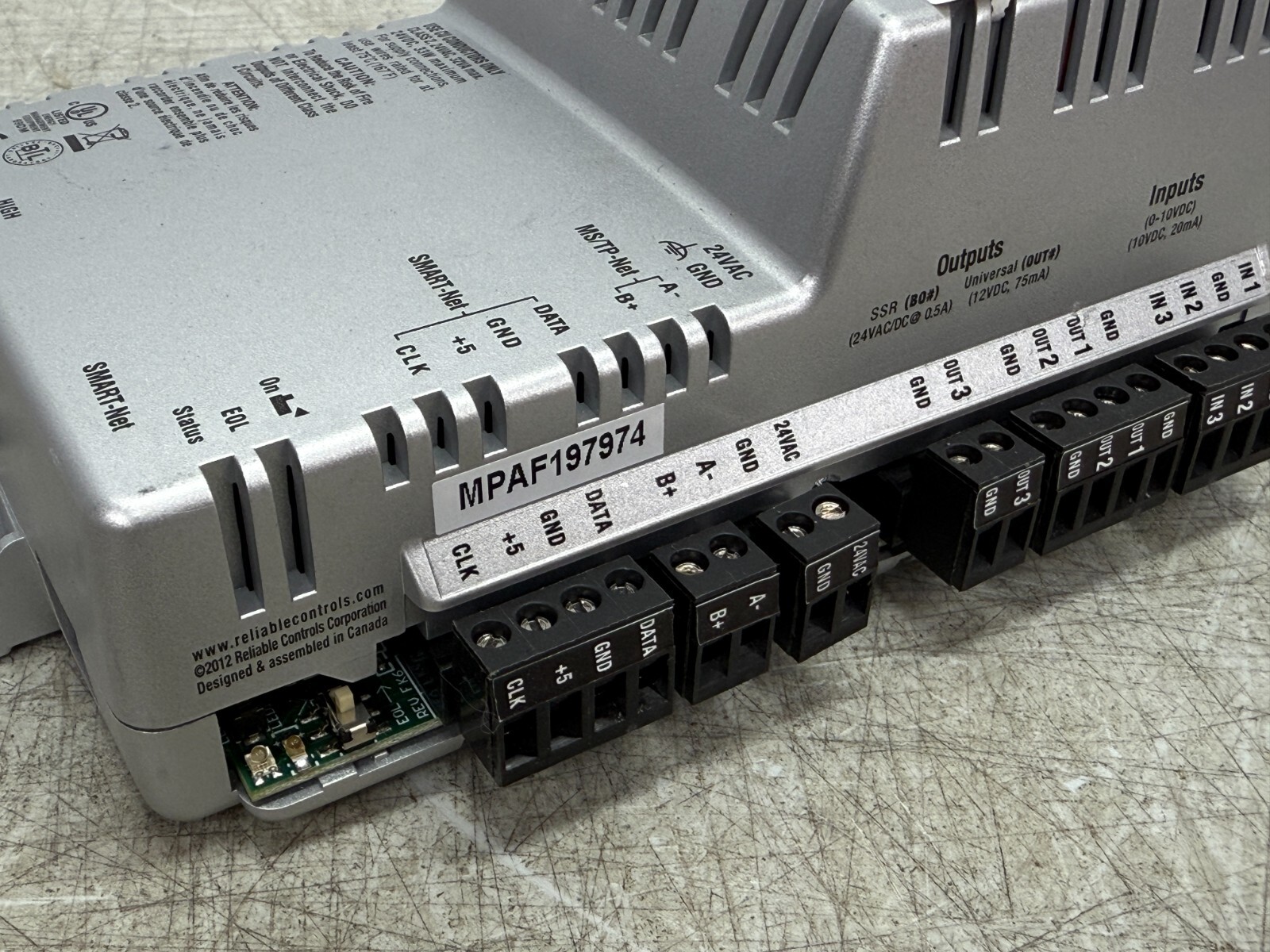 Reliable Controls Mach-ProAir BACnet Building VAV Controller MPA33-A Output