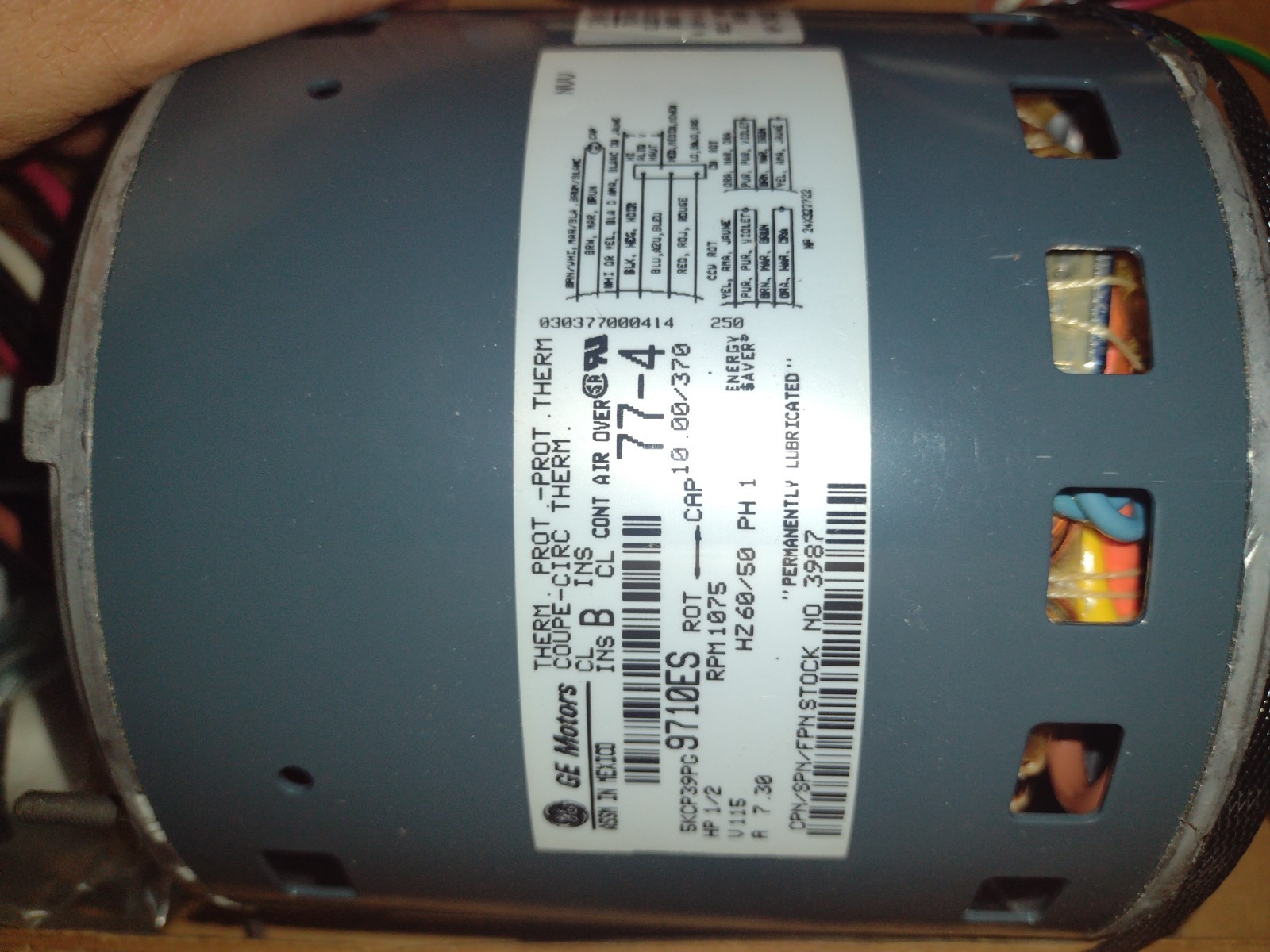 GE 5KCP39MGE215ES 1/2Hp Blower Motor New Old Stock Fast Shipping PN 3996