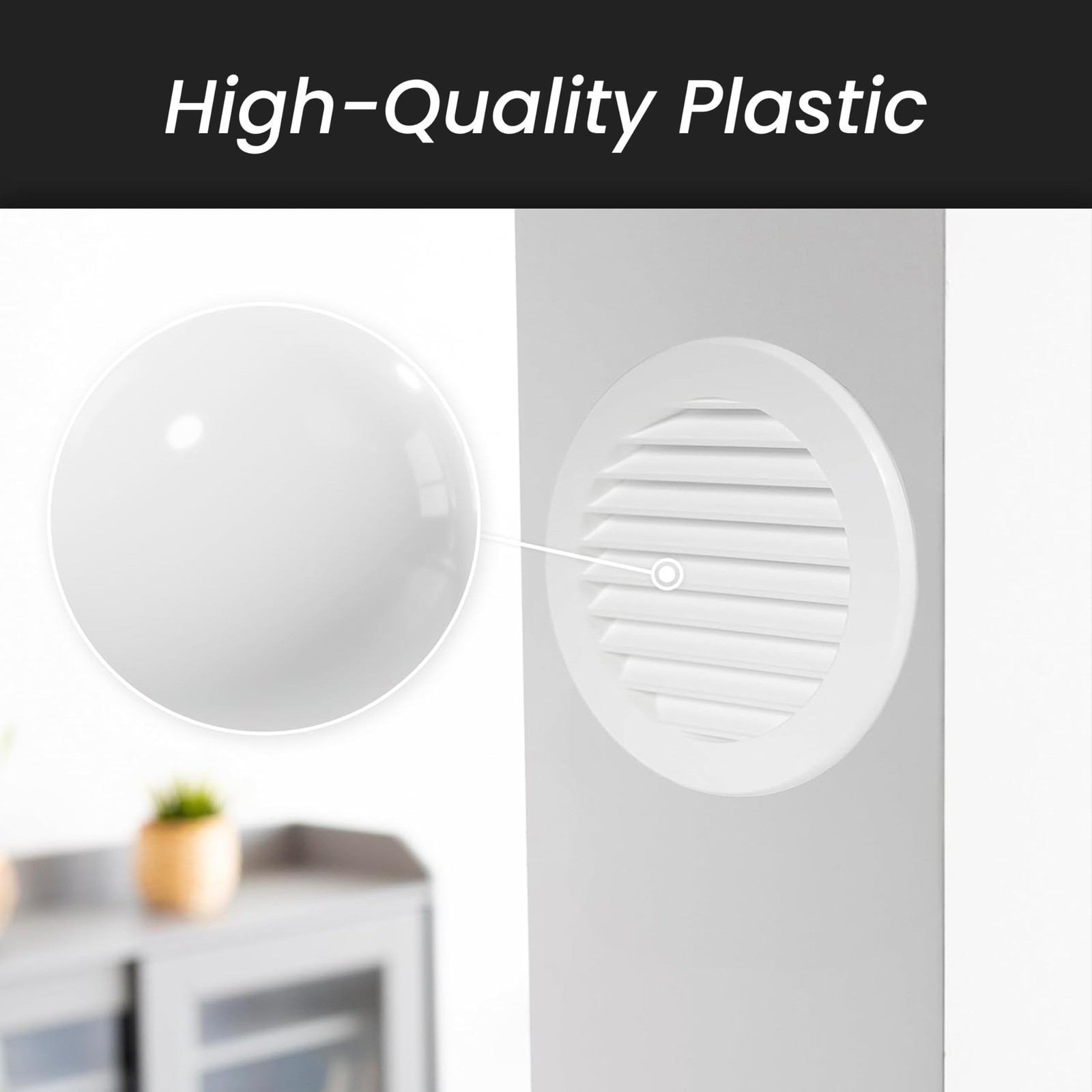 Repa Market 4 Inch Round White Vent Cover/Plastic Air Grille Ø 4″,