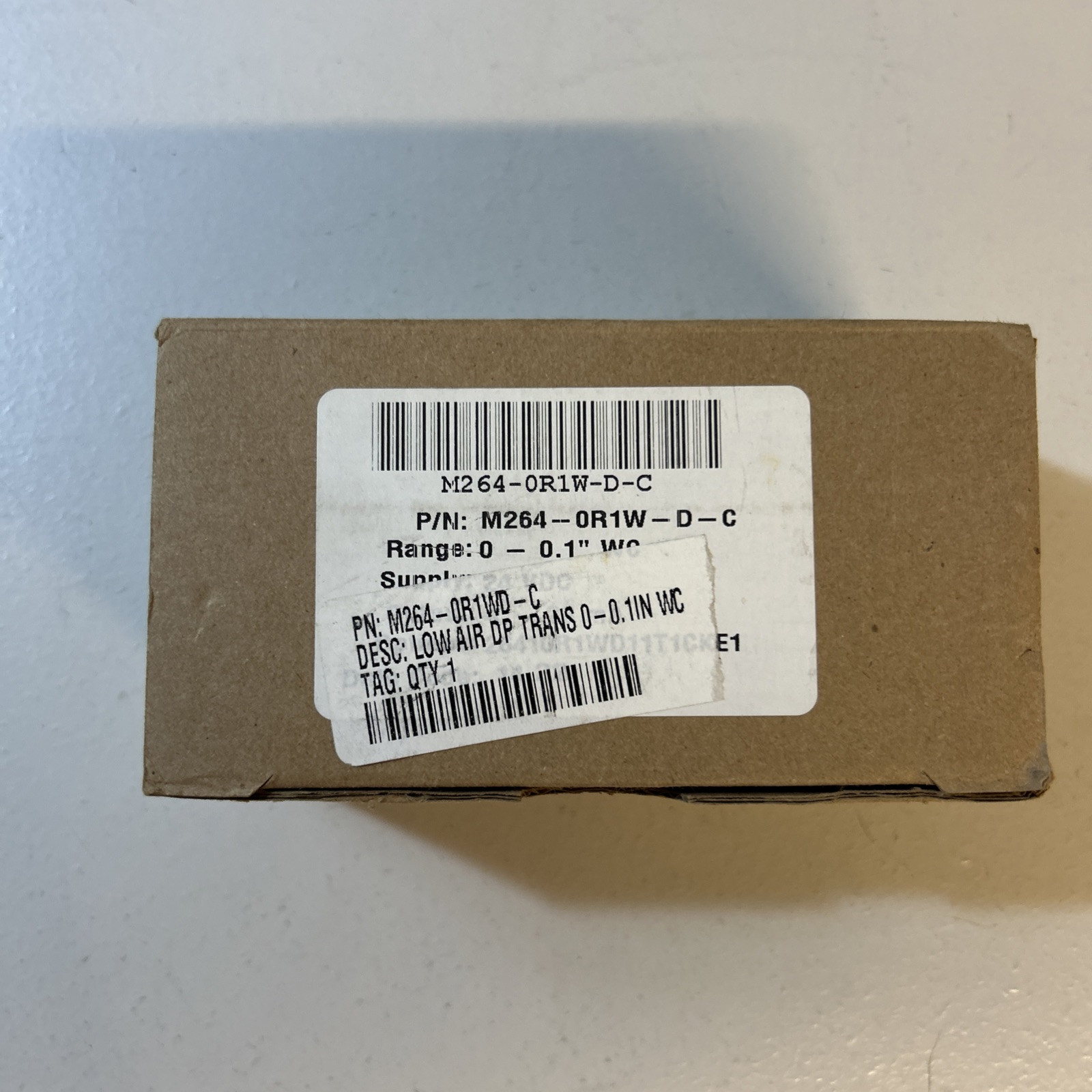 NEW, SETRA, M264-0R1W-D-C, LOW DIFFERENTIAL PRESSURE TRANSDUCER, 24 VDC. (20C-1)