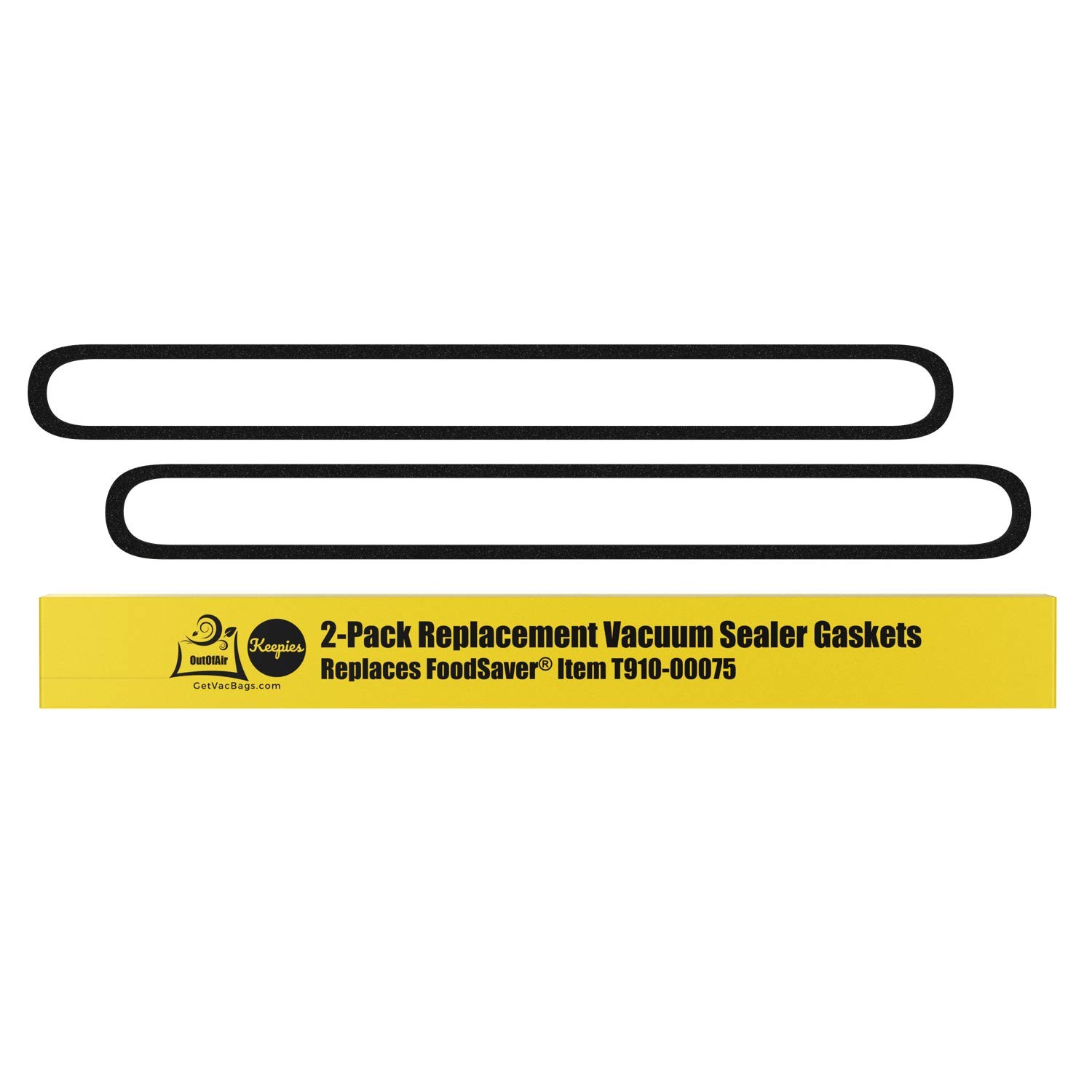 Upper and Lower Gasket Replacements for FoodSaver (2 Foam Gaskets) – Black