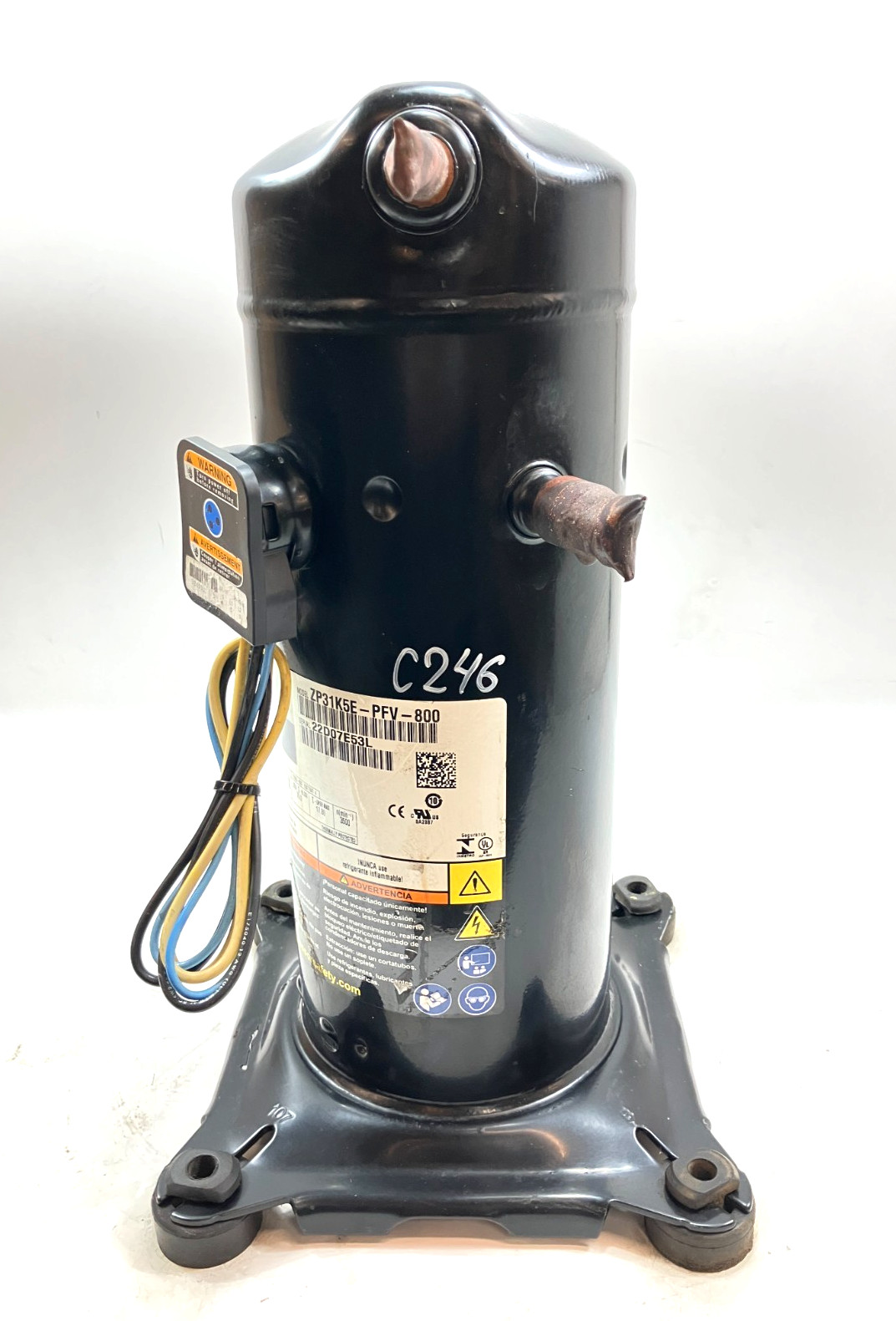 Copeland 2.5 Ton Scroll Compressor ZP31K5E-PFV-800 R410A 208/230V 1 PH used C246
