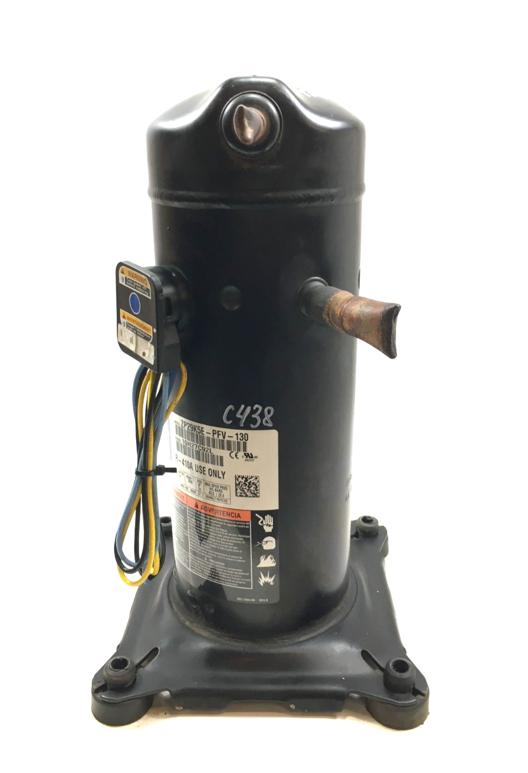 Copeland 2.5 Ton Scroll Compressor ZP29K5E-PFV-130 R410A 208/230V 1 PH used C438