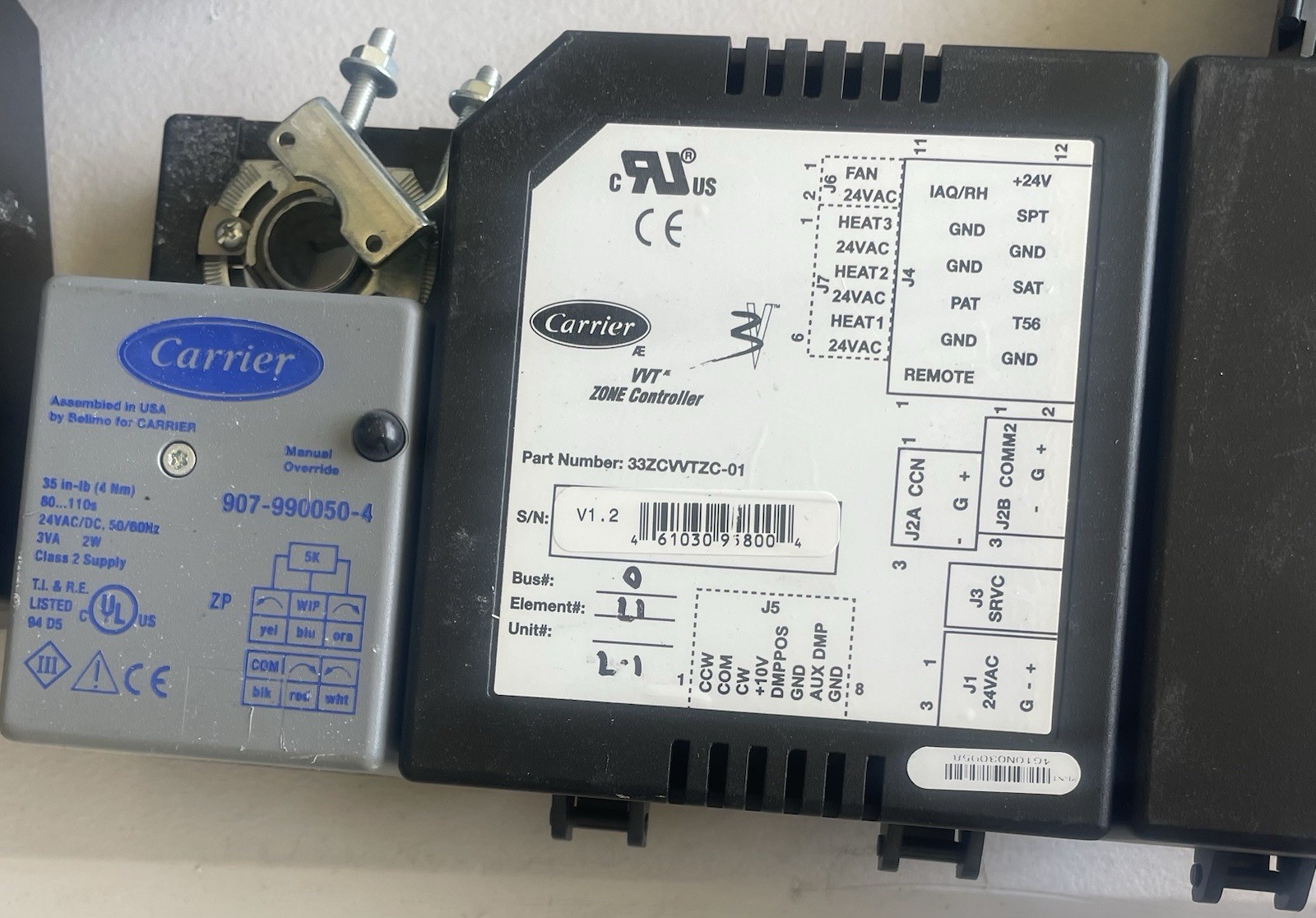 Used Carrier VVT Zone Controller Circuit Board Part# 33ZCVVTZC-01