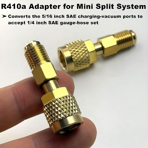 Adapter for Mini Split System, 5/16 inches SAE Female to 1/4 inches SAE Male Fla