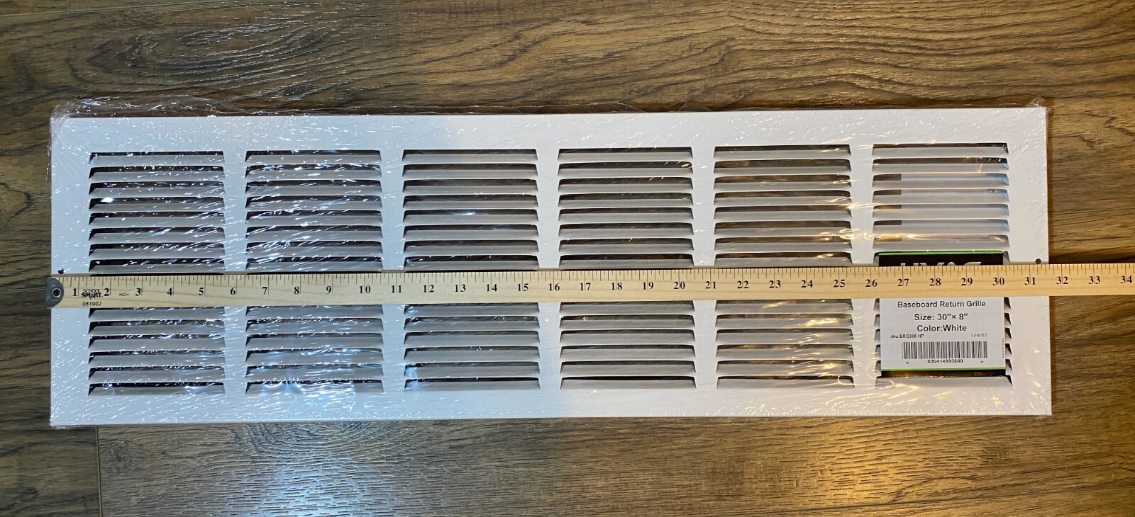 30″ X 8″ Return Air Grille Baseboard HVAC Vent Duct Cover Diffuser, White BRG308