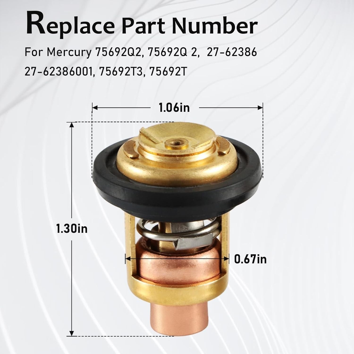 2PCS Thermostat Kit Compatible with Mercury Marine V6 135HP 150HP 175HP 200HP 22