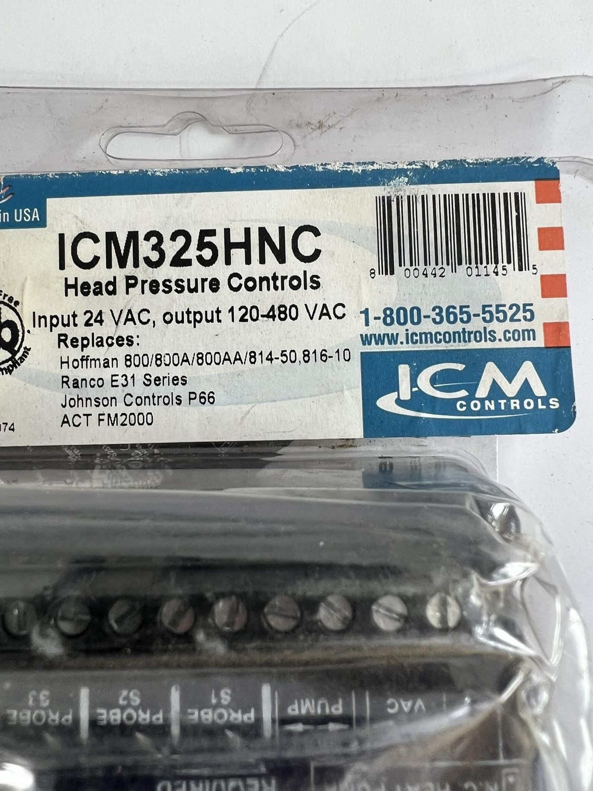 ICM Controls ICM325HNC Head Pressure Control 24VAC 120-480VAC Refrigeration USA