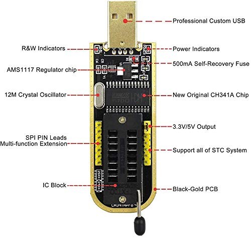 DFLIFE CH341A 24 25 Series EEPROM Flash BIOS USB Programmer+SOIC8 SOP8 Test C…