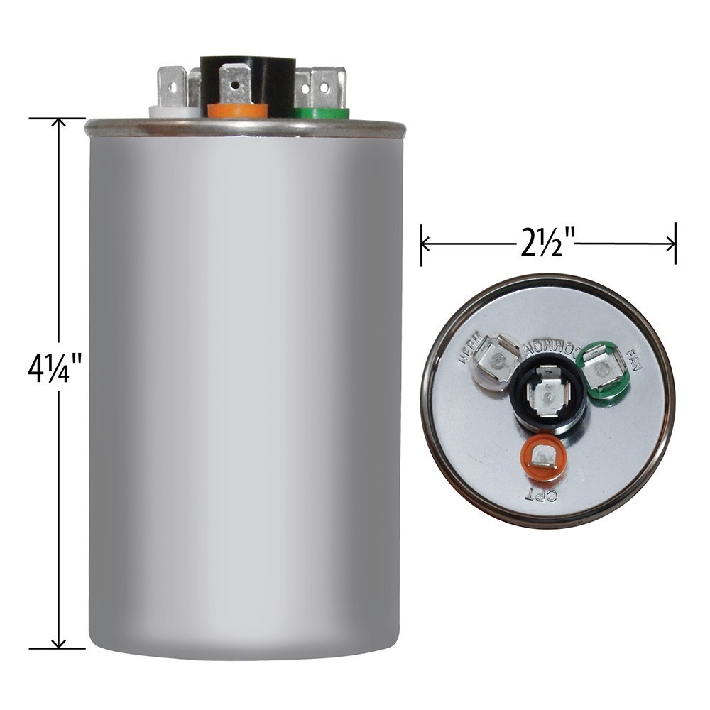 AmRad 55+5 uf/MFD 370-440 VAC volts Round Dual Run Capacitor 50/60 Hz Lot-1